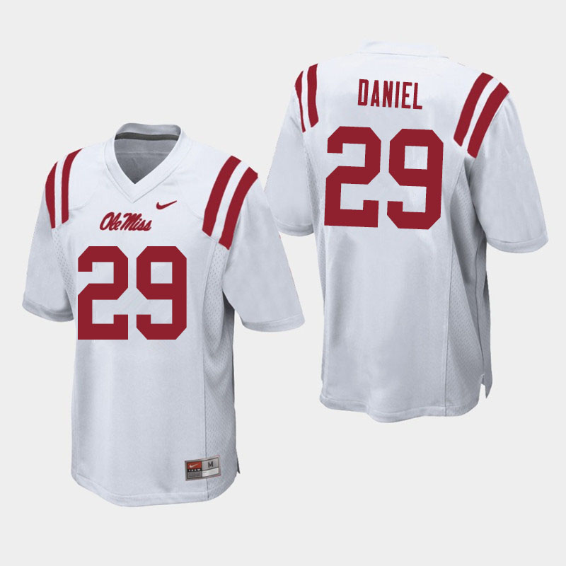 Lakevias Daniel Ole Miss Rebels NCAA Men's White #29 Stitched Limited College Football Jersey GAW2858GY